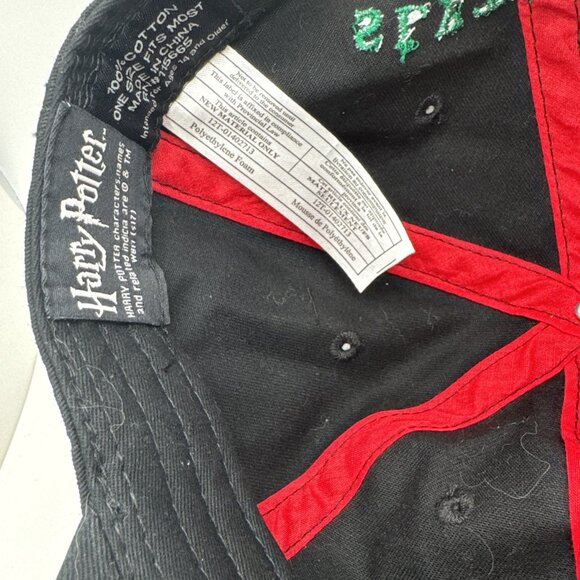 Harry Potter Slytherin Hat Strapback Black Green Snake Servant Logo Adult - Picture 5 of 5